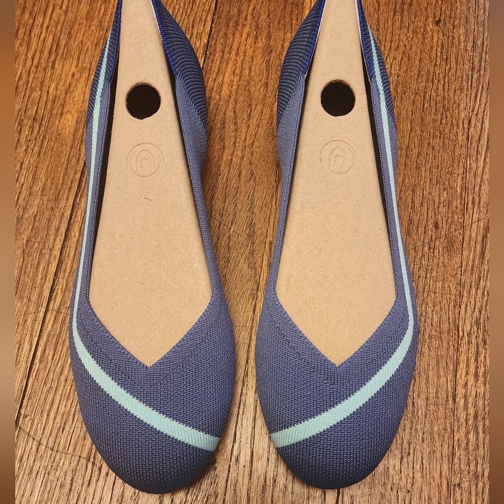 Rothy's Blue Neon Striped Flat